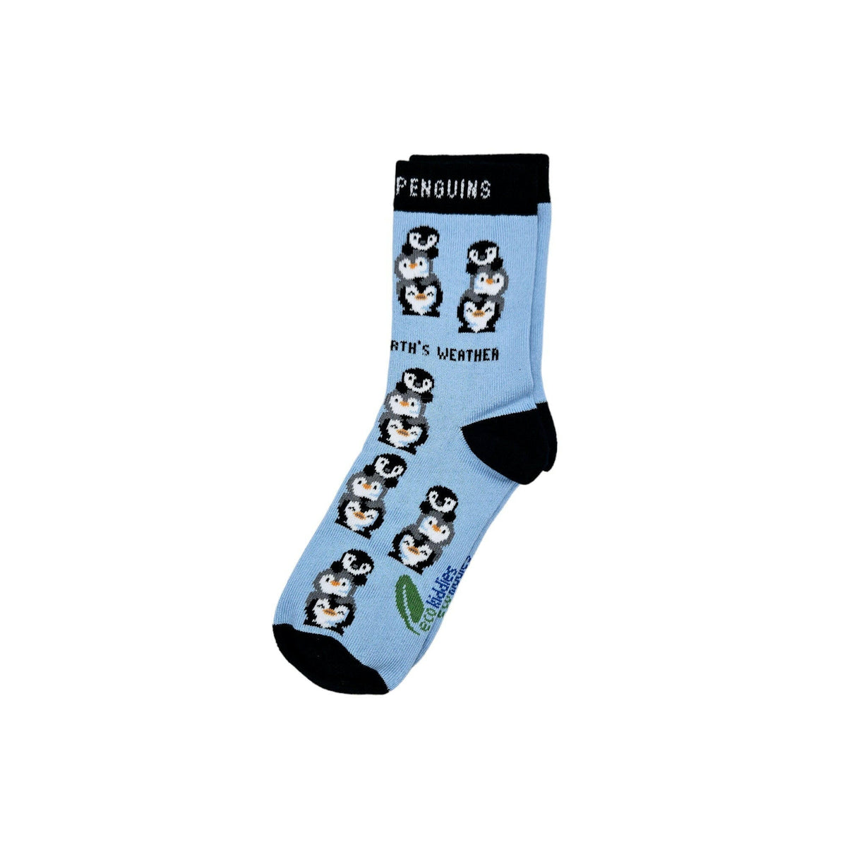 Nature's Friends 3-pack organic cotton kids socks bundle featuring penguin, robin, and plain styles | Eco Kiddies - Penguin socks