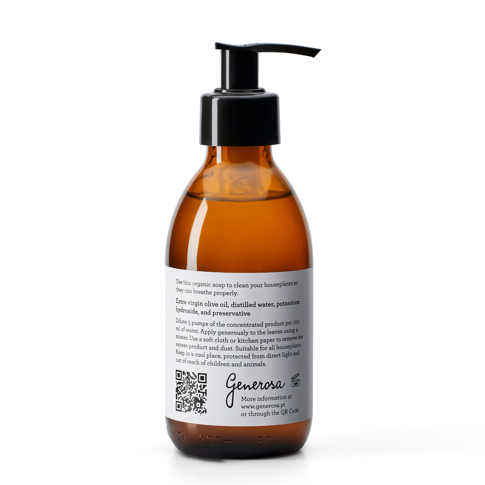 Generosa Leaf Cleaner and Shine Spray for glossy houseplant leaves - BACK -