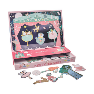 Floss and Rock Magnetic Play Scene - Enchanted, portable travel toy set with magnetic play pieces and multiple themed backgrounds.