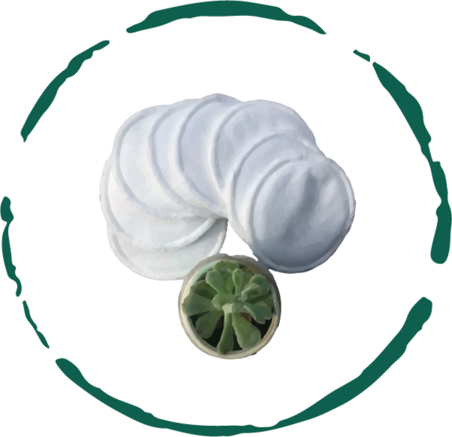 BeNat Reusable Facial Rounds Pads 5-pack in zero-waste eco-friendly packaging