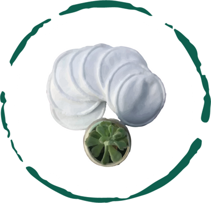 BeNat Reusable Facial Rounds Pads 5-pack in zero-waste eco-friendly packaging