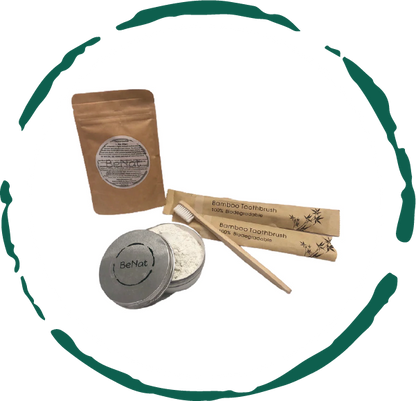 Other view of BeNat Toothpowder Bundle set featuring all-natural zero-waste oral care products