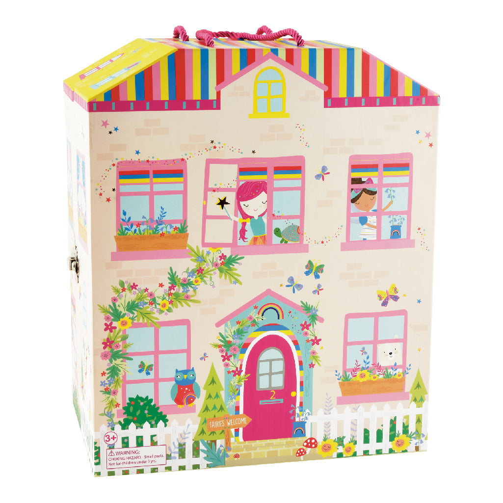 Spielbox mit Holzteilen – Regenbogenfee