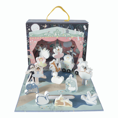 Floss and Rock Playbox with Wooden Pieces - Enchanted, sustainable wooden toy set with a portable carry case that doubles as a play scene.