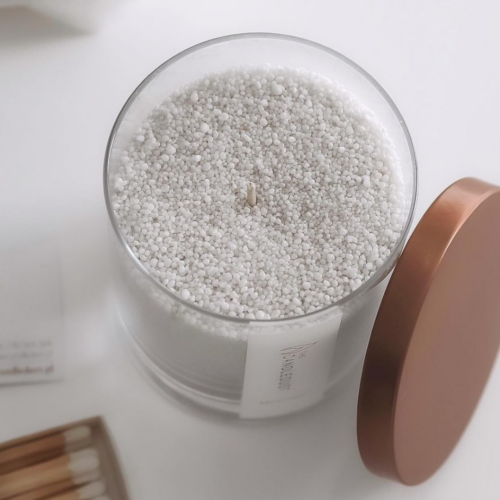 Top view Powdered Candle in Glass - Dark Honey 160g