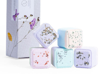 Mixed Scent Shower Steamers Gift Set - 5 natural aromatherapy shower fizzies overview | Lizush