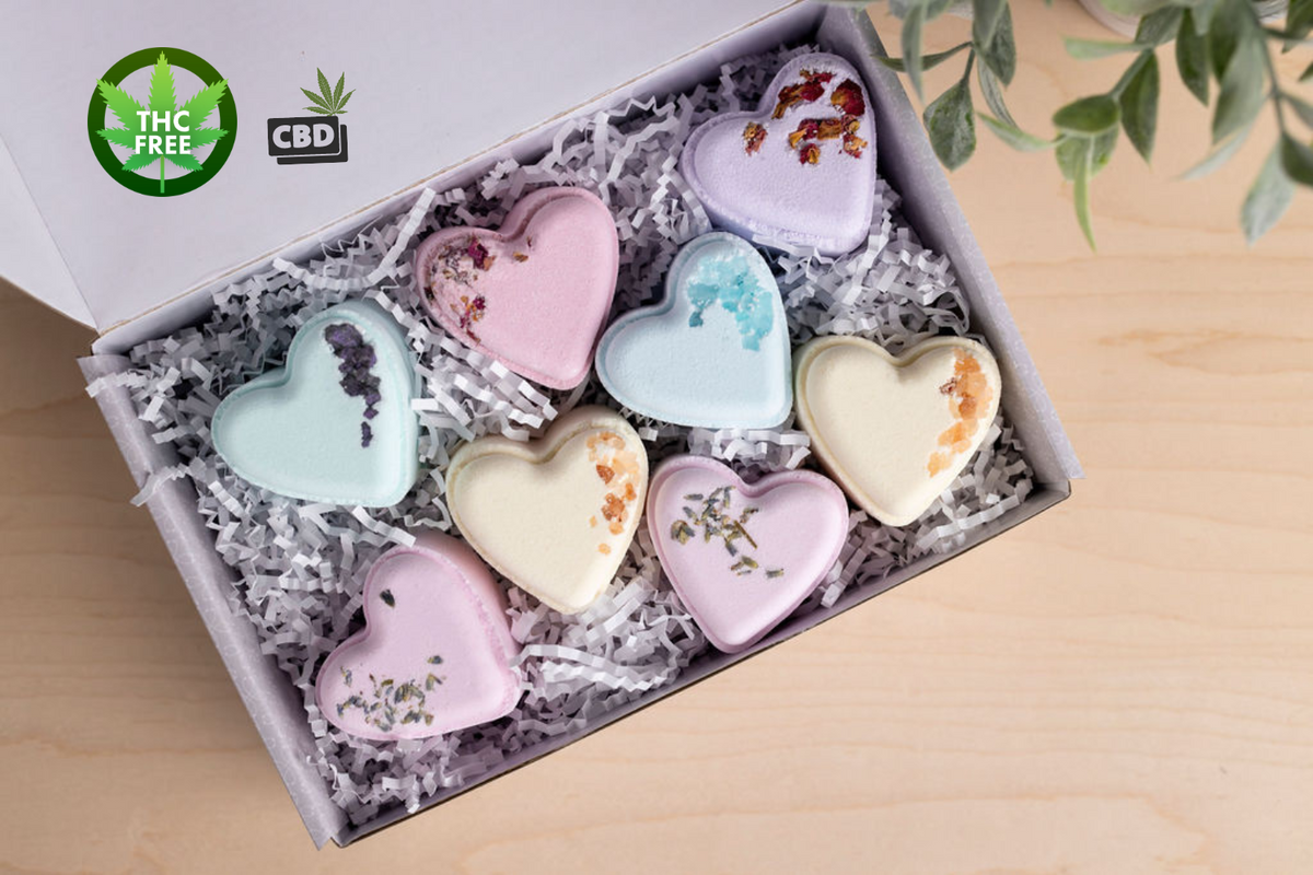 CBD Lavender Bath Bomb Gift Set - Handcrafted spa wellness gift box interior packaging | Lizush