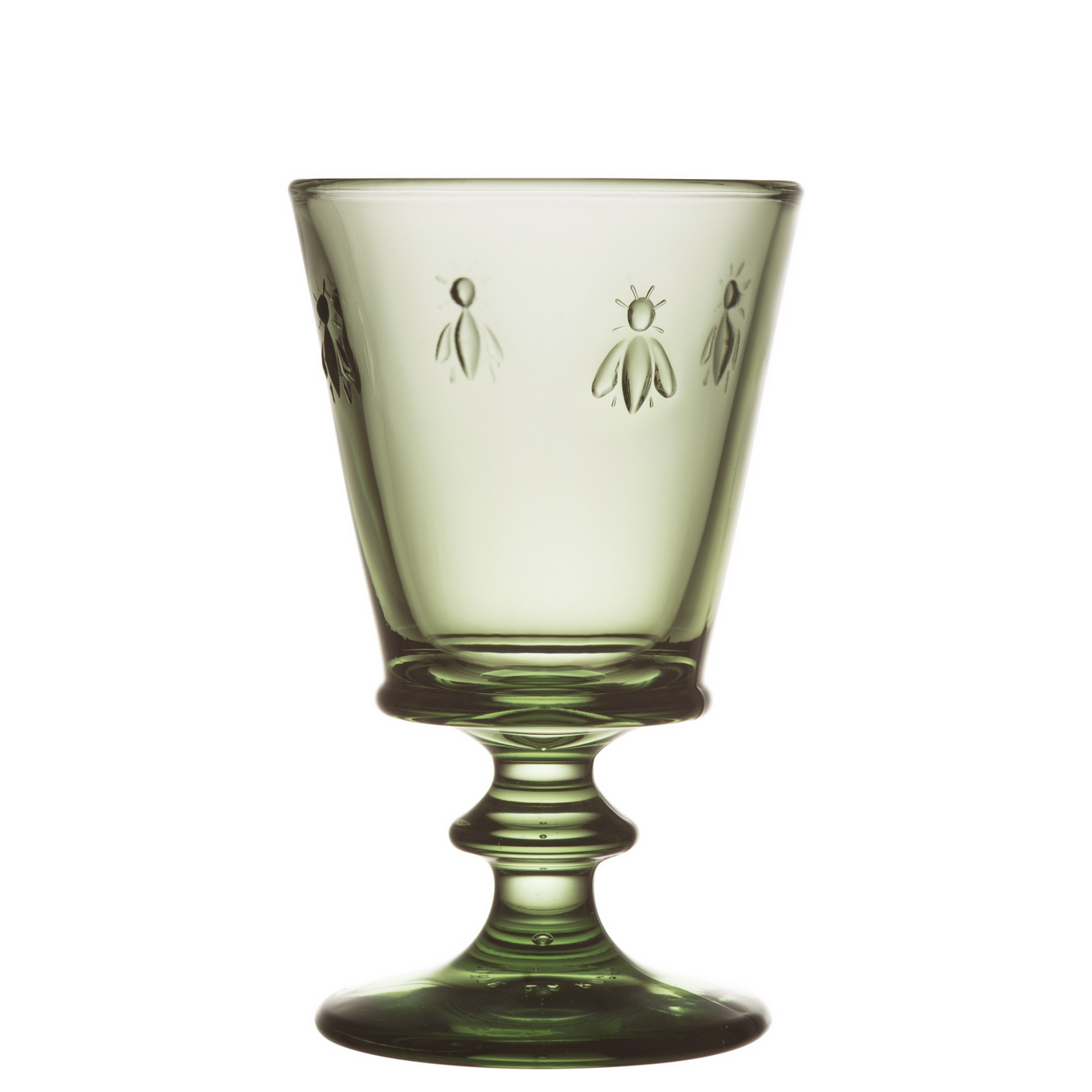 Bright green La Rochere Bee Glass 220ml featuring traditional French design