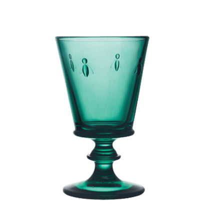 Deep emerald green La Rochere Bee Glass 220ml made of thick pressed glass