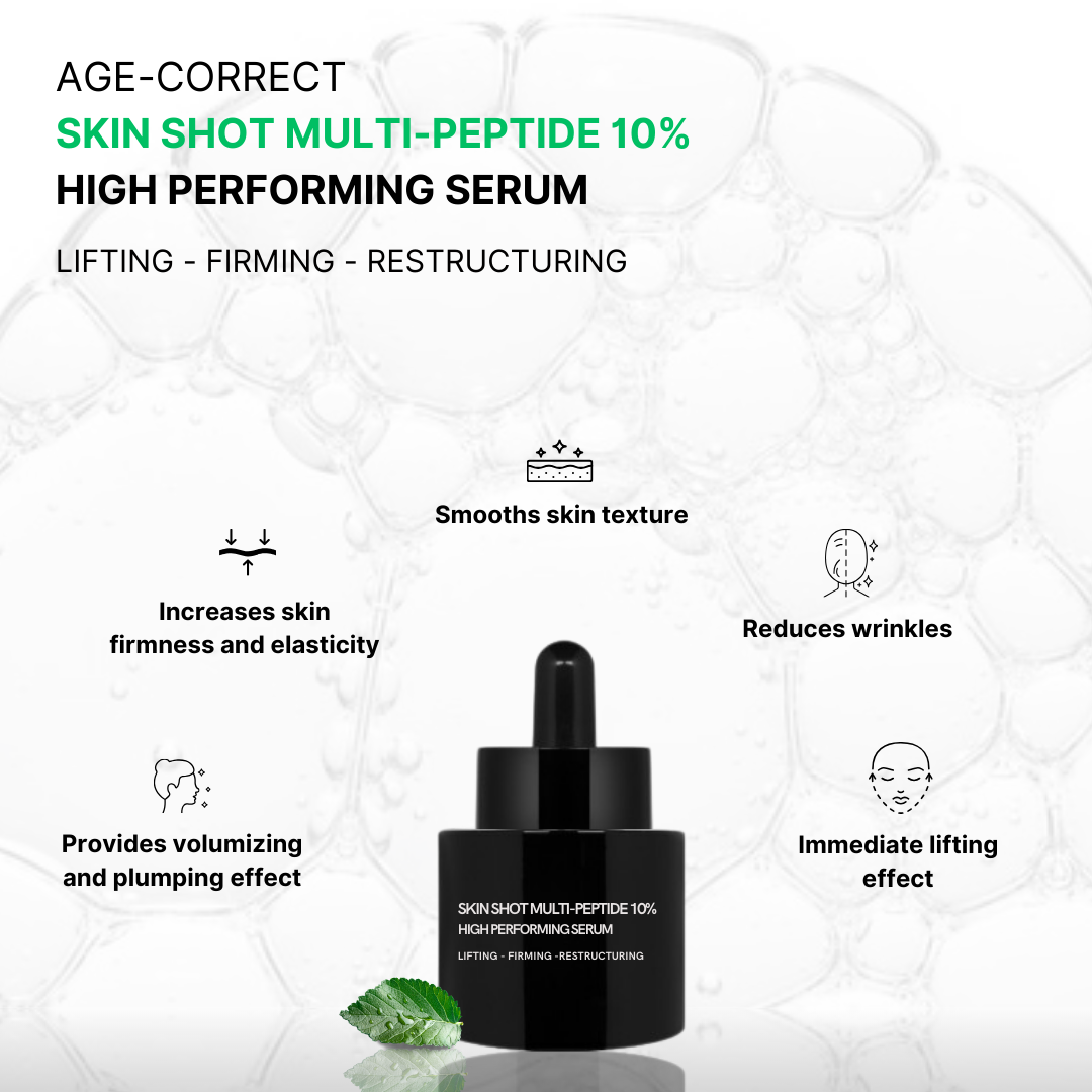 Close up of the 10% Multi-Peptide serum with Retinol and Collagen-Like