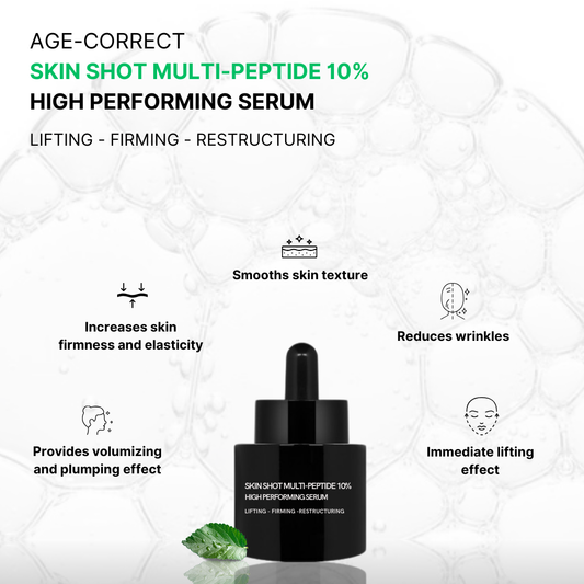 Close up of the 10% Multi-Peptide serum with Retinol and Collagen-Like