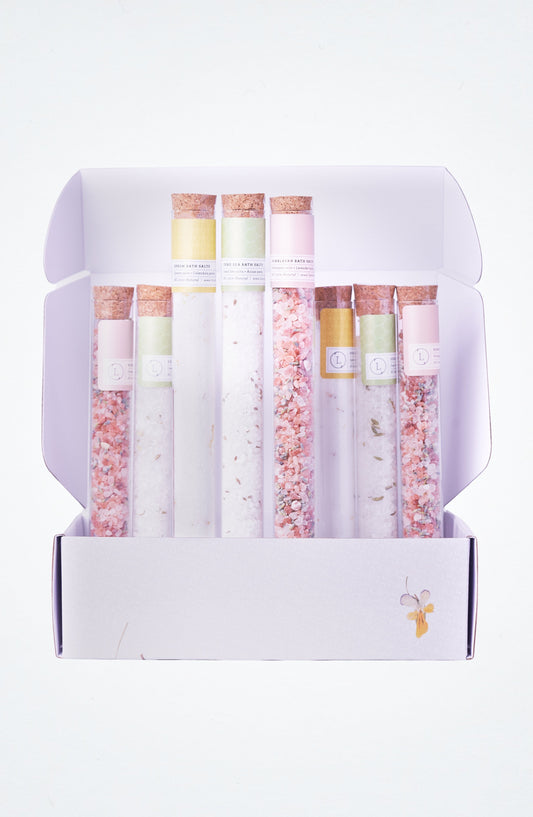 Natural Bath Salts Gift Set – 8 Glass Tubes-1