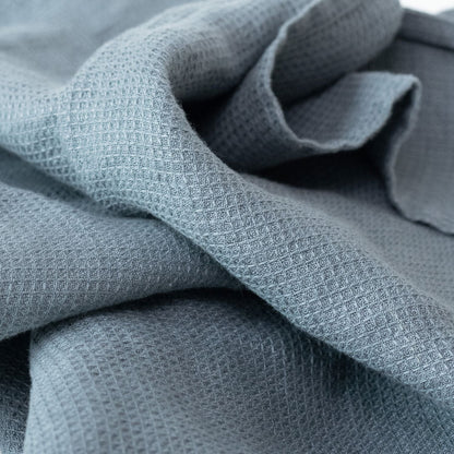 Honeycomb Fine Waffle Towel - Blue Fog