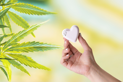 CBD Valentine's Bath Bomb Gift Set - Close-up of pink heart-shaped CBD bath fizzy | Lizush