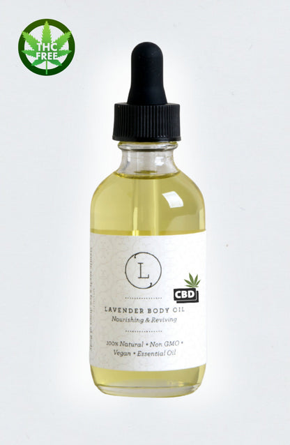 Main view of CBD Lavender Body Oil - Natural moisturizing aromatherapy body oil with dropper | Lizush