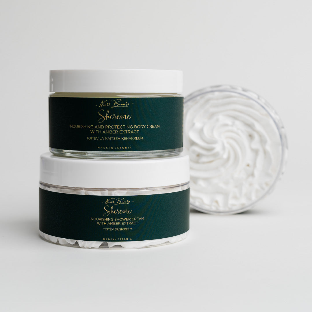Rich creamy lather of the natural shower cream by North Beauty