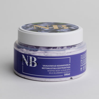 Front View of Whipped Sugar Body Scrub with Blueberry by North Beauty - Antioxidant scrub