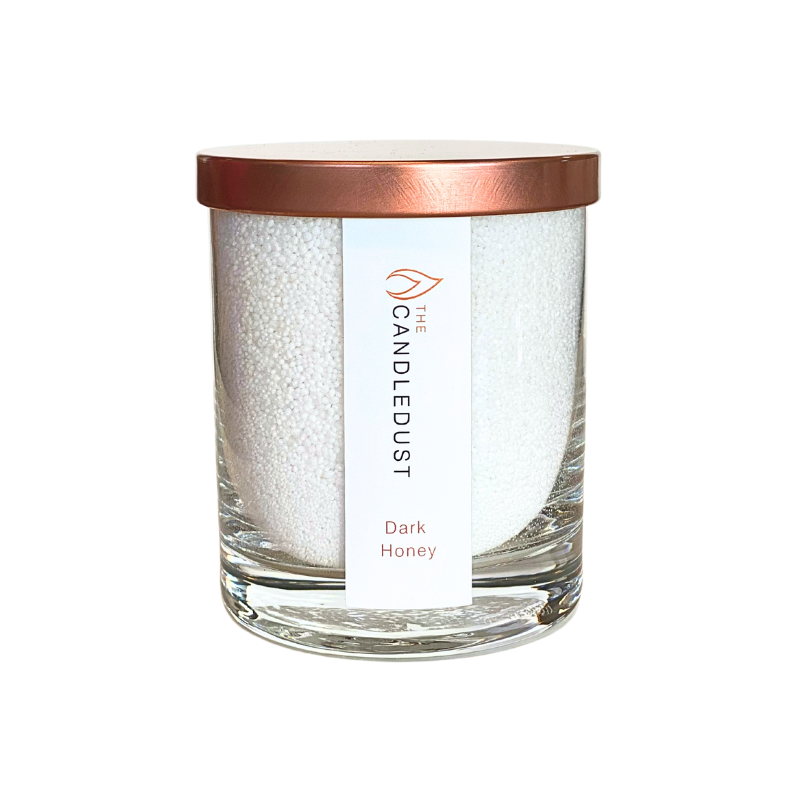 Powdered candle in glass 160g with natural vegetable wax - Dark Honey 
