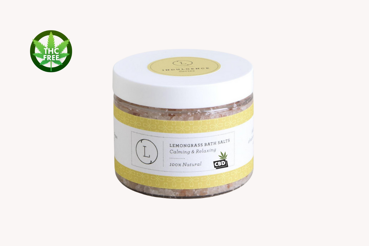 CBD Grapefruit Bath Salts - 25mg CBD Dead Sea Epsom and Himalayan soak | Lizush on a clean background