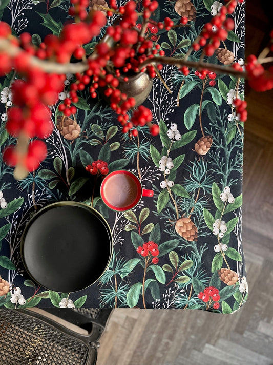 Festive Motive Christmas forest Rectangular Tablecloth