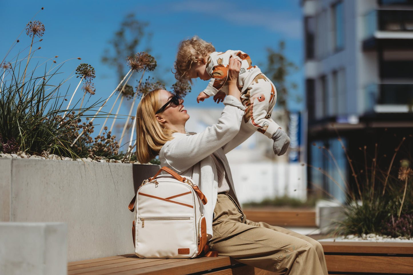 Kleiner Wickelrucksack – Cappuccino