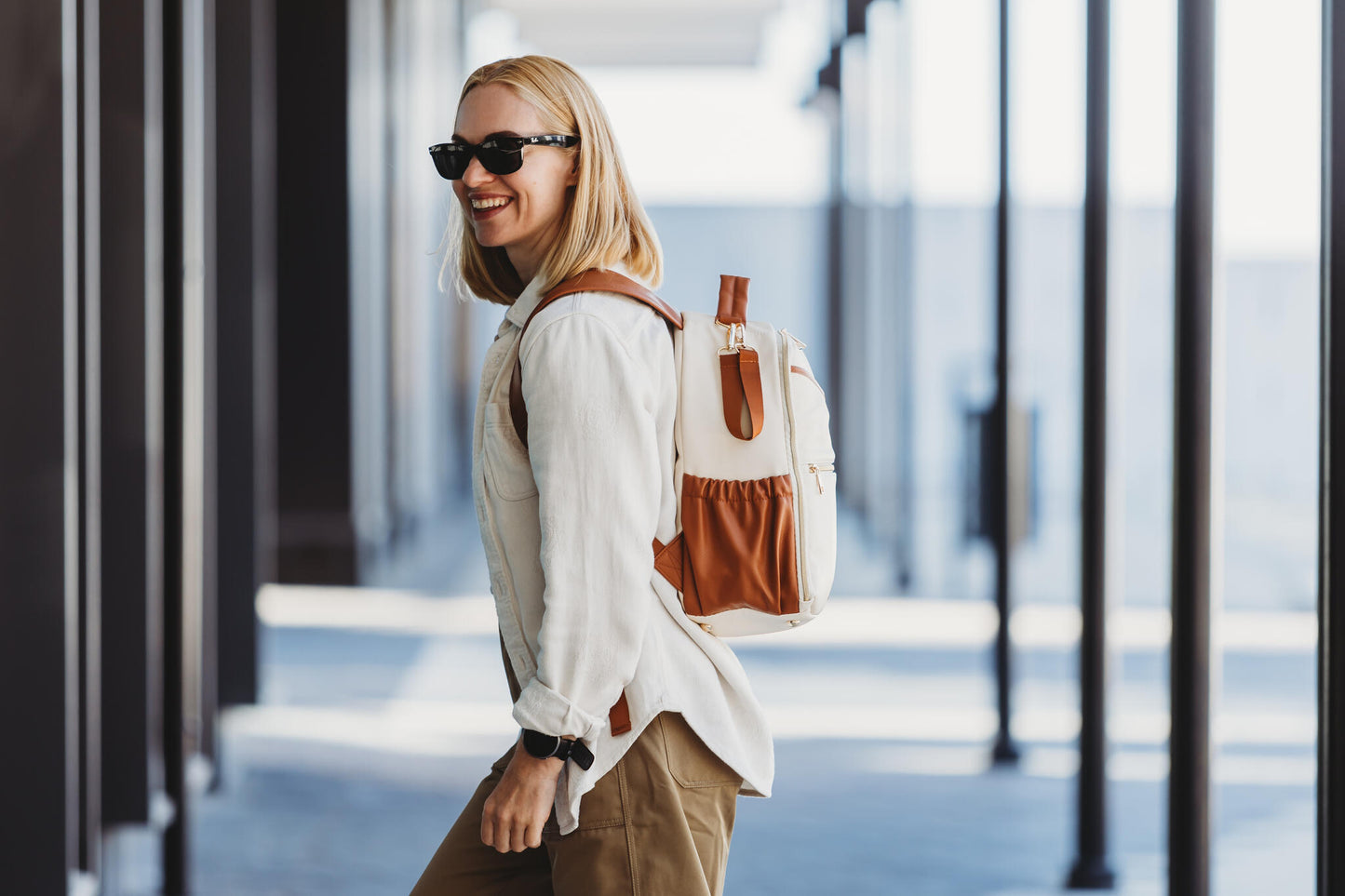 Kleiner Wickelrucksack – Cappuccino