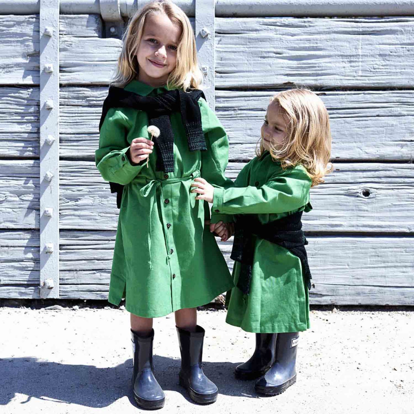 The Meadow Shirt Dress — Green-1
