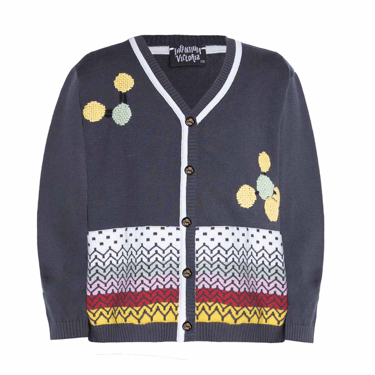 The Hand-Embroidered Cardigan — Grey-0