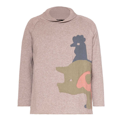 Beige Knitted Kids Sweater-0