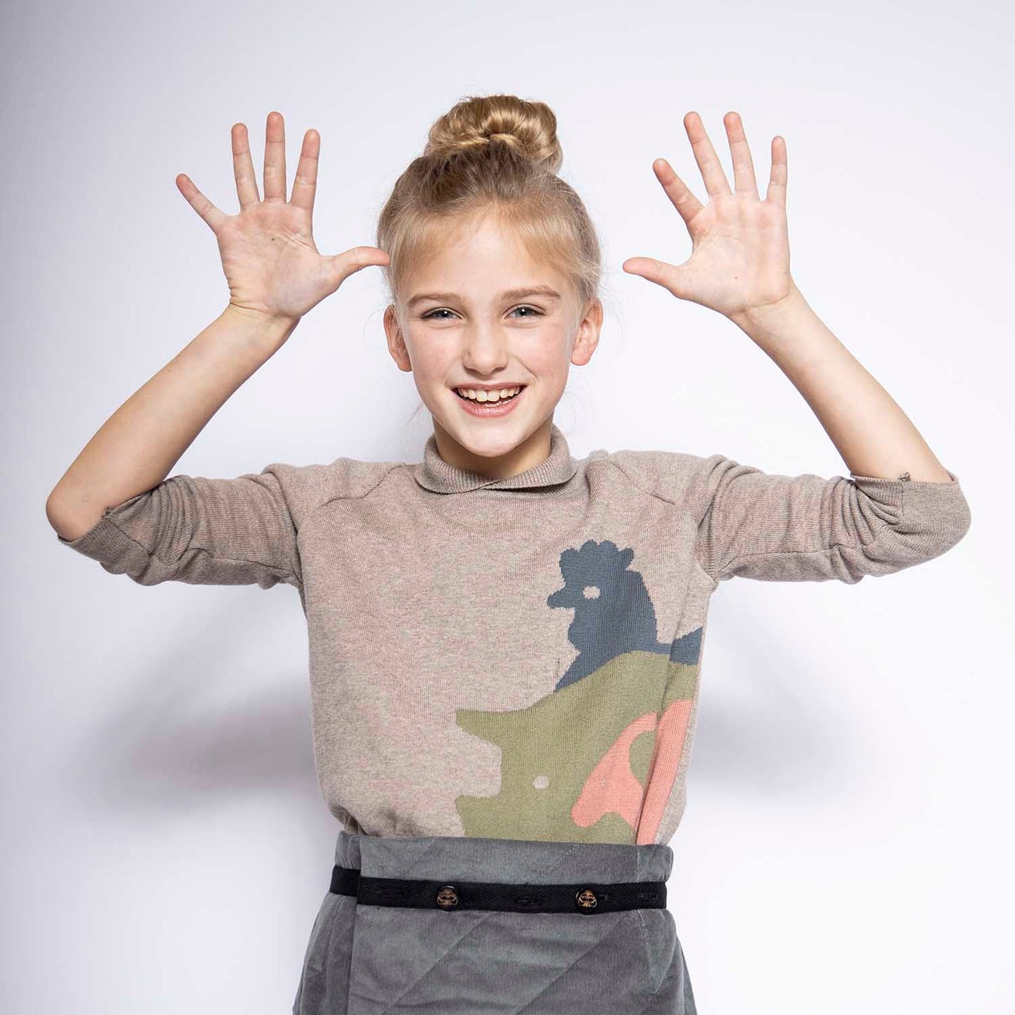 Beige Knitted Kids Sweater-1