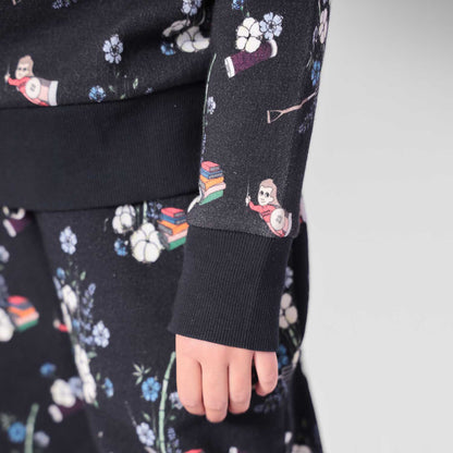 Black Floral Kids Sweatshirt-2