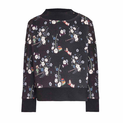 Black Floral Kids Sweatshirt-0