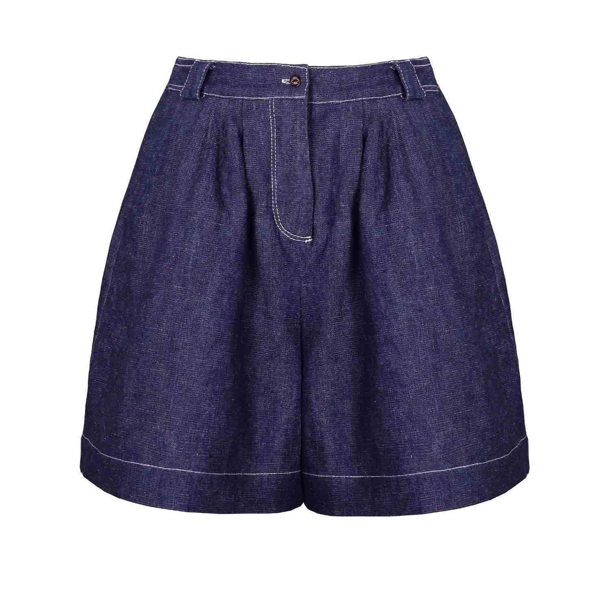 Infantium Victoria Organic Hemp Denim Culottes Shorts - Front View
