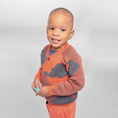 Baby Cardigan in Blue and Orange-1