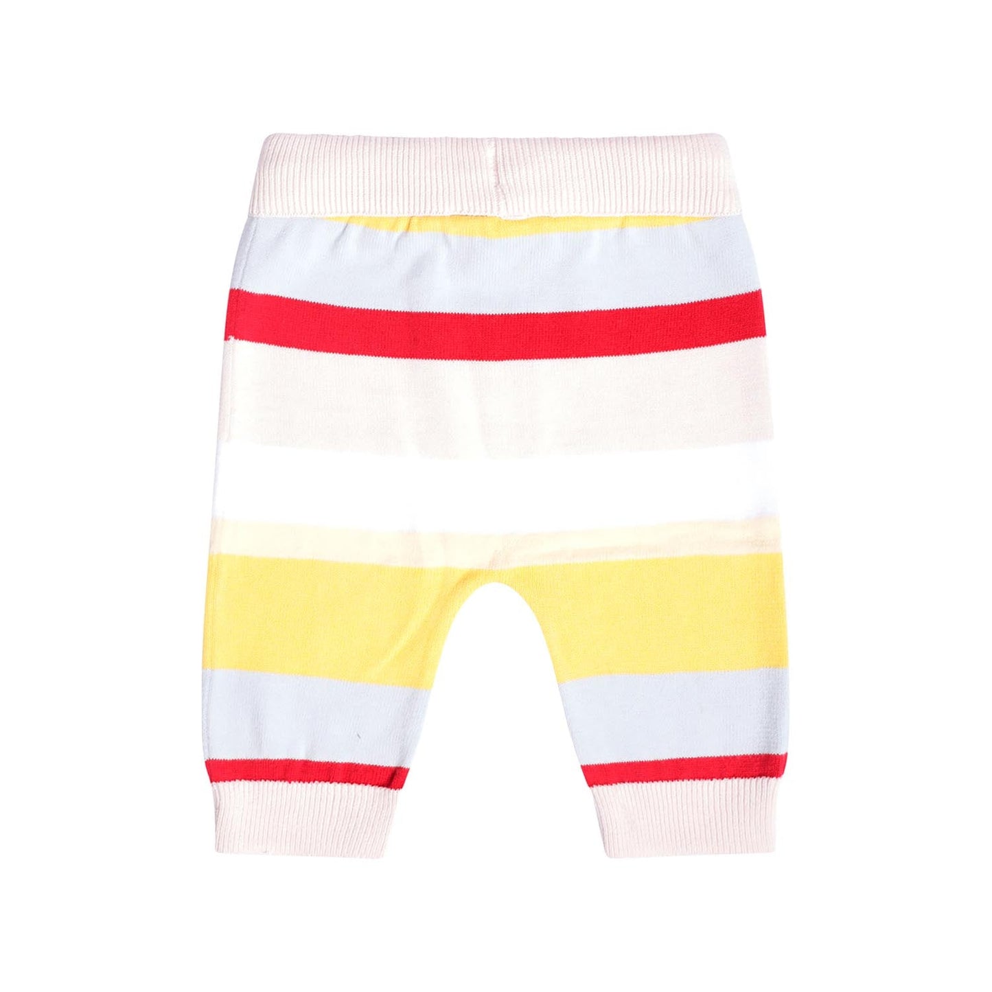 Knitted Baby Pants in Pastel Stripes-1