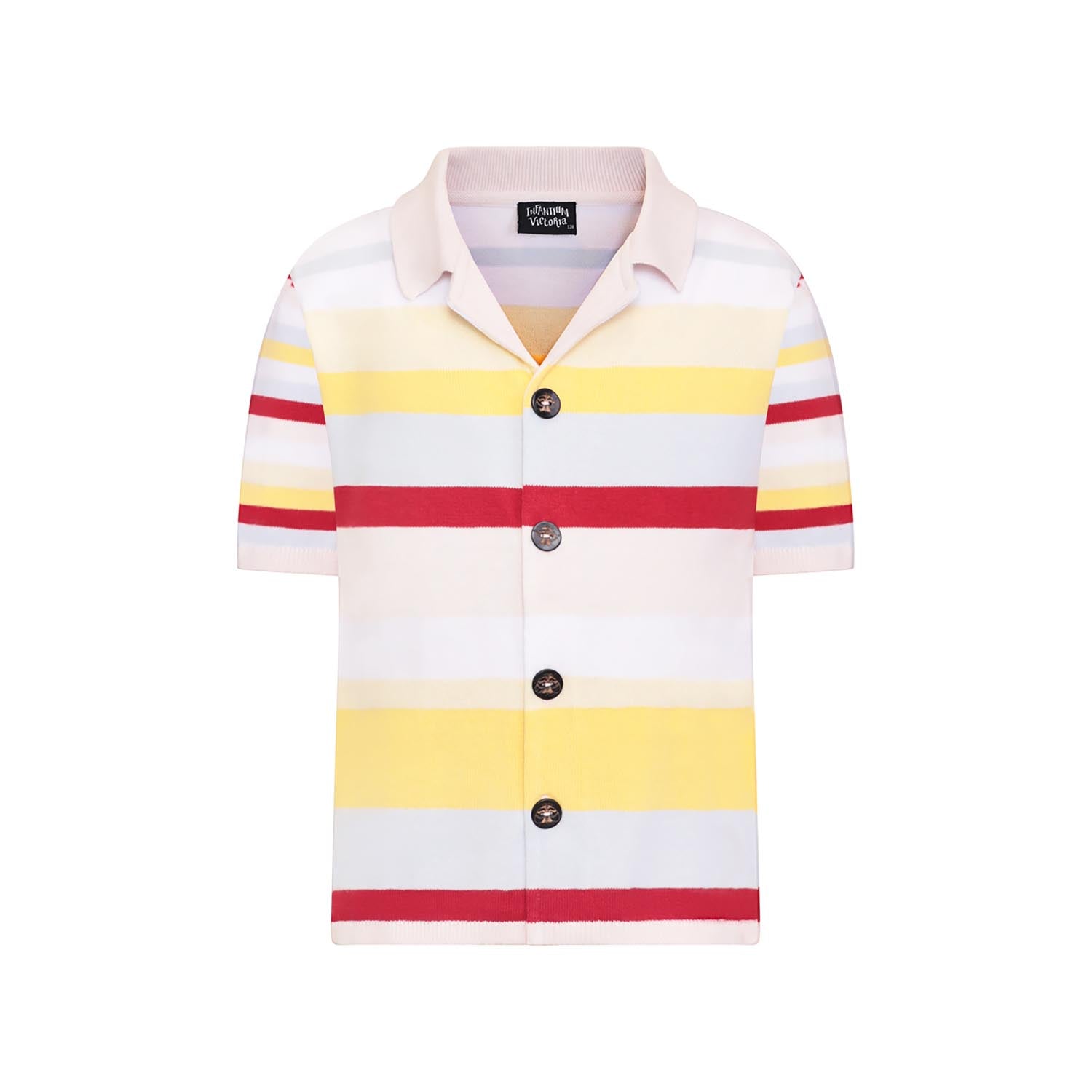 Knitted Shirt with Pastel Stripes-0