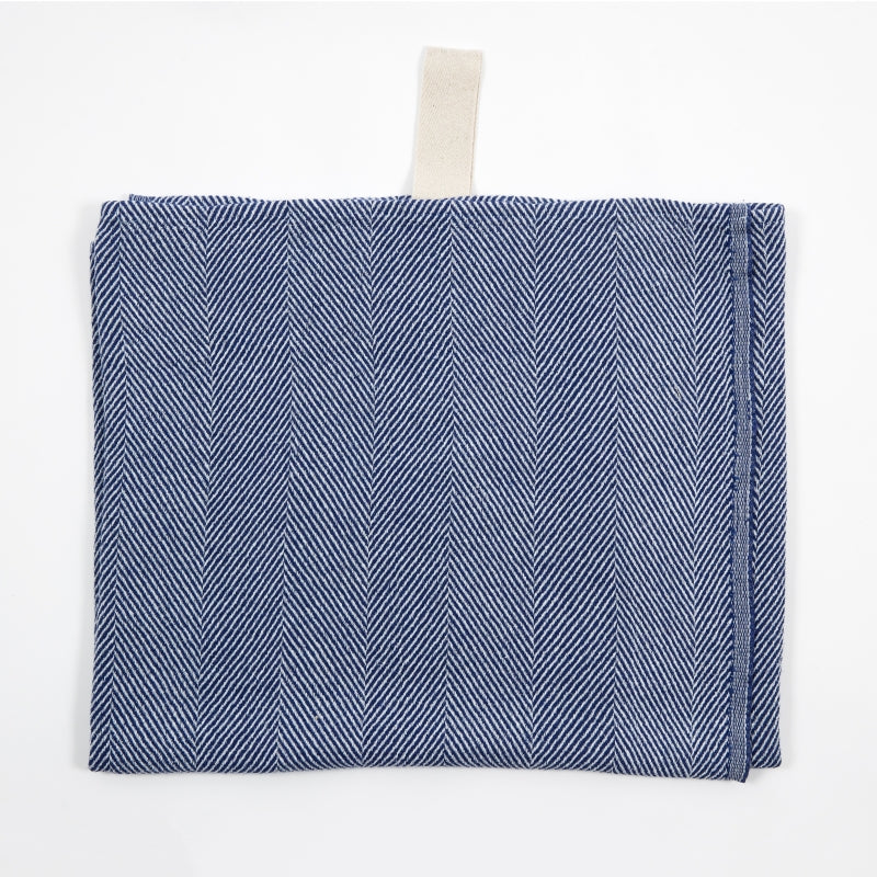 Großes Leinenhandtuch - Blau