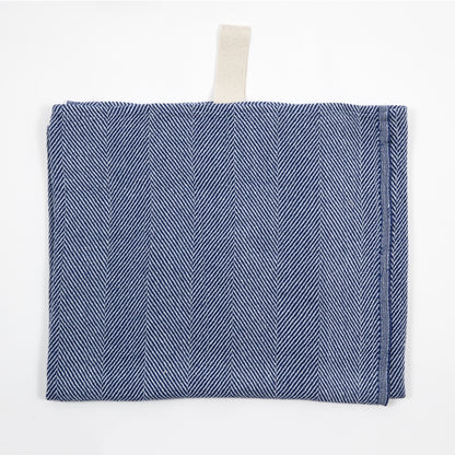 Großes Leinenhandtuch - Blau