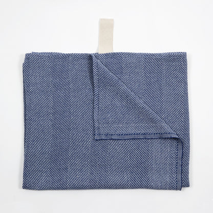 Großes Leinenhandtuch - Blau