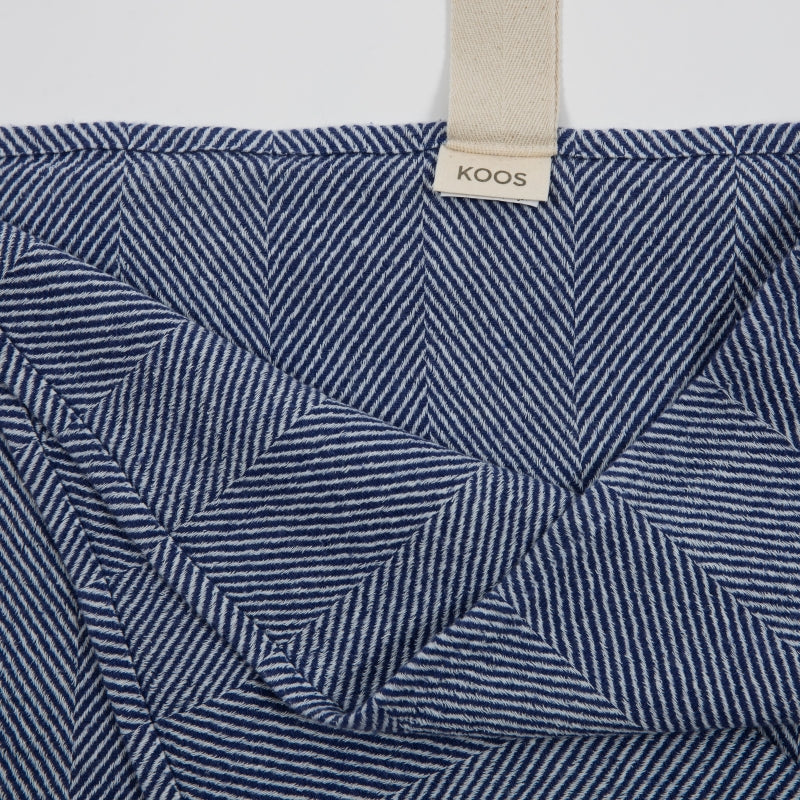 Großes Leinenhandtuch - Blau