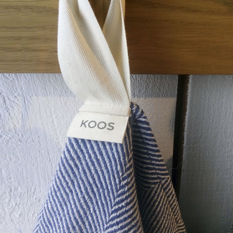 Großes Leinenhandtuch - Blau