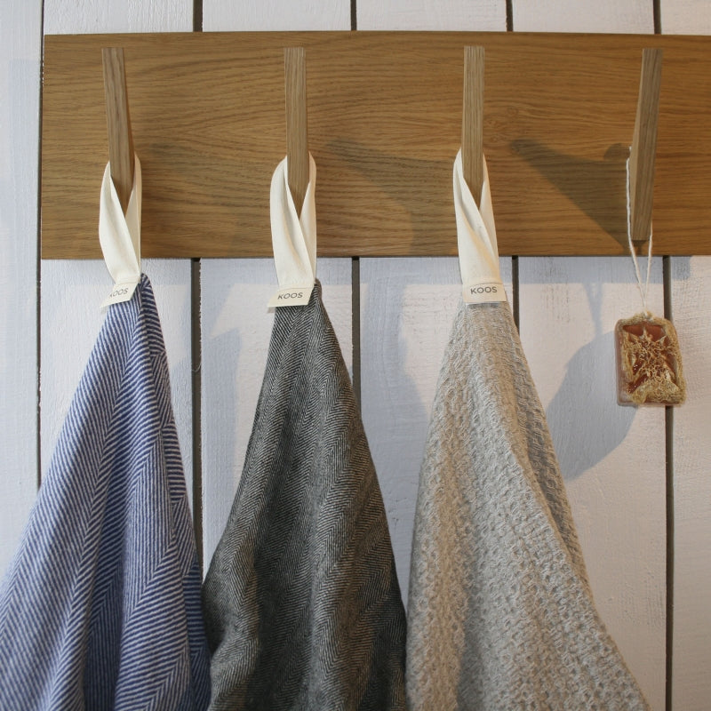 Großes Leinenhandtuch - Blau