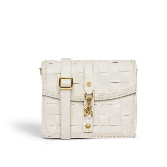 Daisy White Vegan Shoulder & Crossbody Bag by LaBante London - Premium Vegan Handbag - Sustainable & Ethical Luxury Bag.