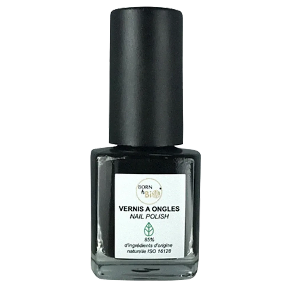 Born to Bio Natural Nail Polish - Non-Toxic & Vegan Manicure - Made in France - Noir