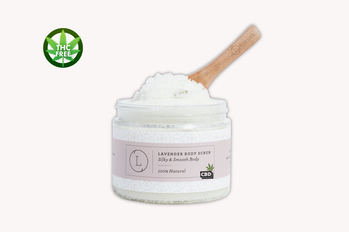 CBD Lavender Body Scrub – Natural Exfoliating Salt Scrub Lizush