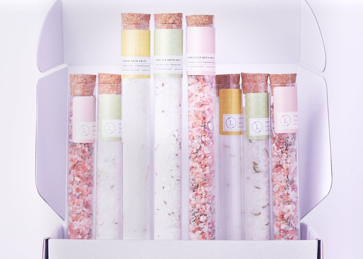 Natural Bath Salts Gift Set – 8 Glass Tubes-0