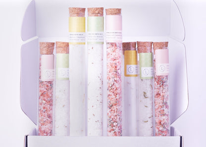 Natural Bath Salts Gift Set – 8 Glass Tubes-0
