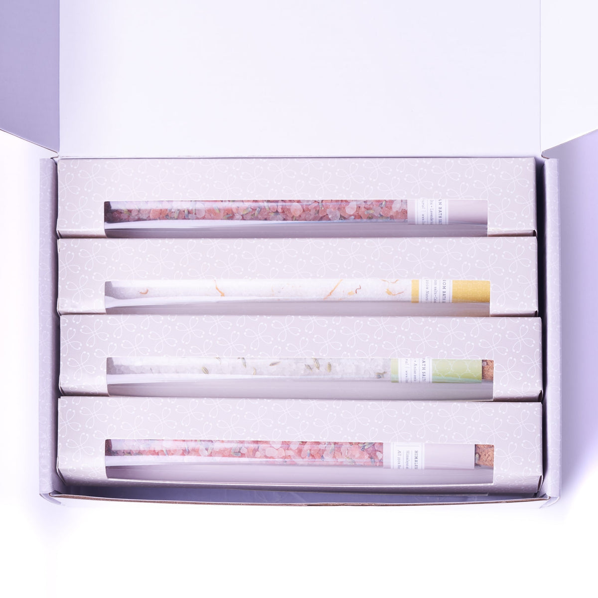 Natural Bath Salts Gift Set – 8 Glass Tubes-4