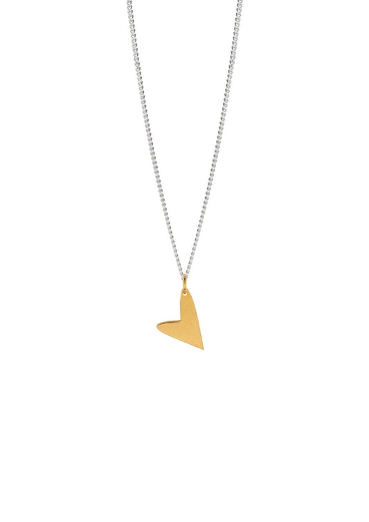 Close-up of the delicate gold Love Necklace on a clean white background.