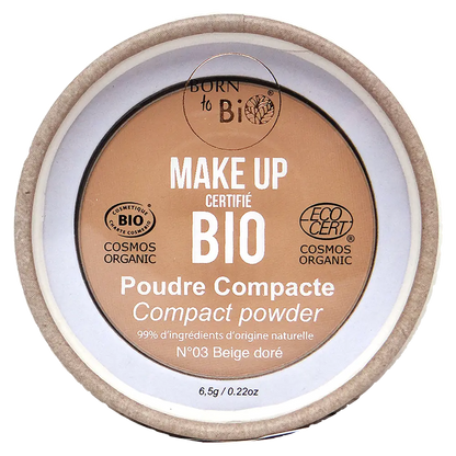 Born to Bio Organic Compact Powder - Matte Finish Skin Balancing Makeup Gold Beige